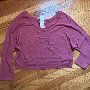 Auden Women's Ribbed Pajama Top - Mauve